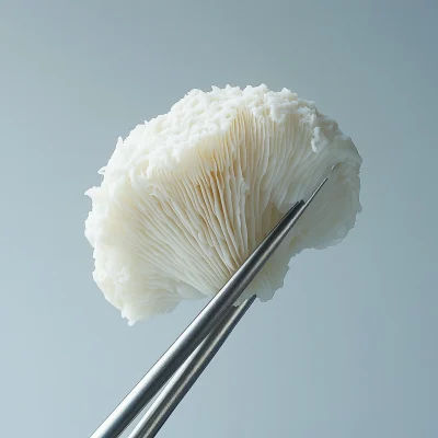 Realistic Lion’s Mane Mushroom Slice