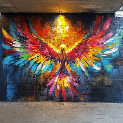 Colorful Angel Street Art