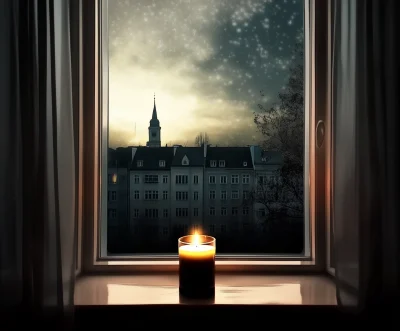 Nighttime Room with Candlelight