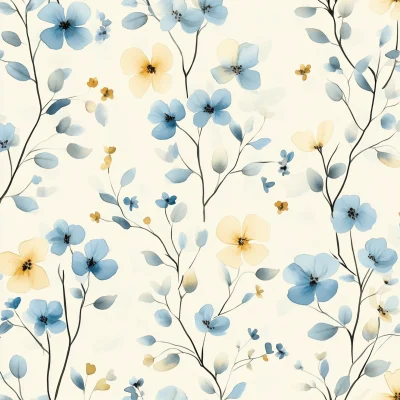 Abstract Floral Watercolor Pattern