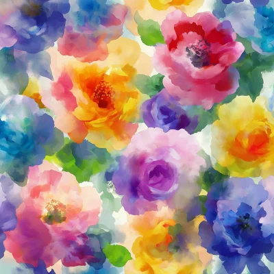Vibrant Watercolor Floral Pattern