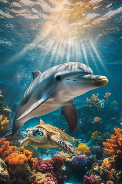 Bottlenosed Dolphin and Calf