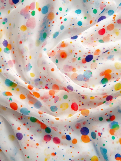 Colorful Bubbles on Georgette