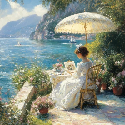 Serene Seaside Painting