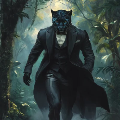 Elegant Panther in Jungle