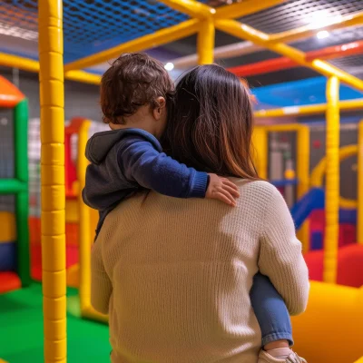 Mother and Child in Soft Play Area