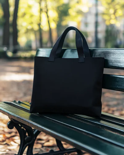 Black Tote Bag in the Park