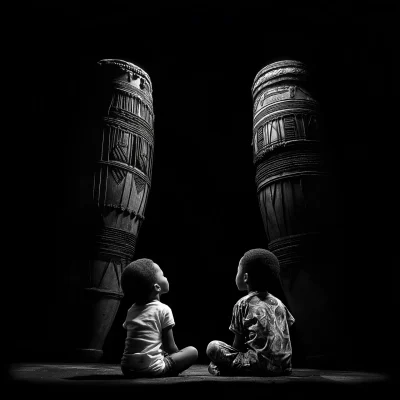 Children and Djembe Drums
