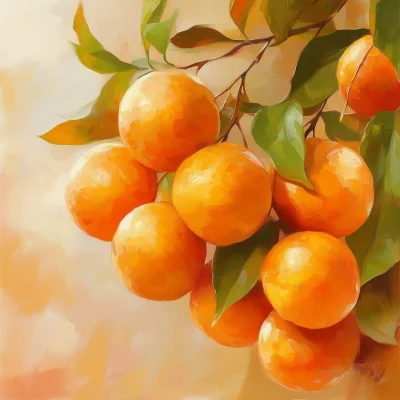 Harvest Oranges on Branches