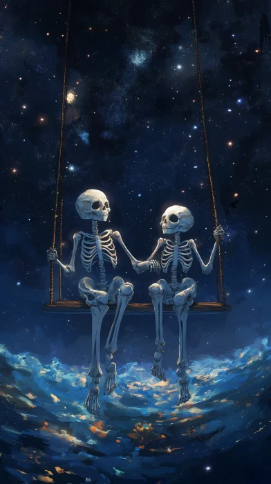 Skeleton Swinging Couple