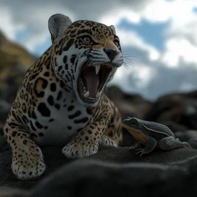 Jaguar with Toad