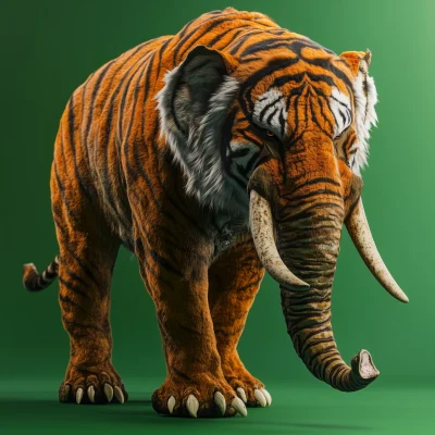 Tusked Tiger Elephant Hybrid