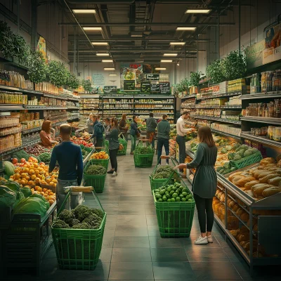 Happy Customers at Health Food Store