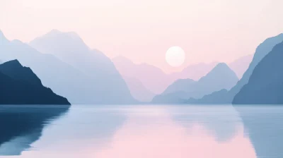 Pastel Mountain Landscape