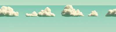 Bright Clouds on Green Background