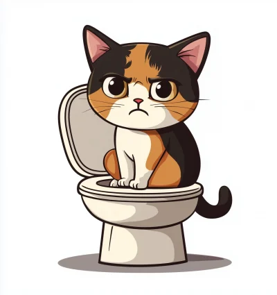 Annoyed Cat on Toilet