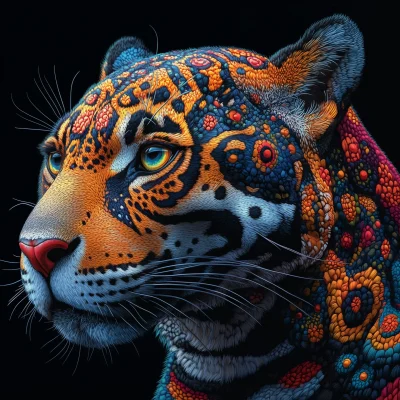 Mexican Jaguar Head Sticker Design