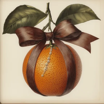 Antique Botanical Illustration of Oranges