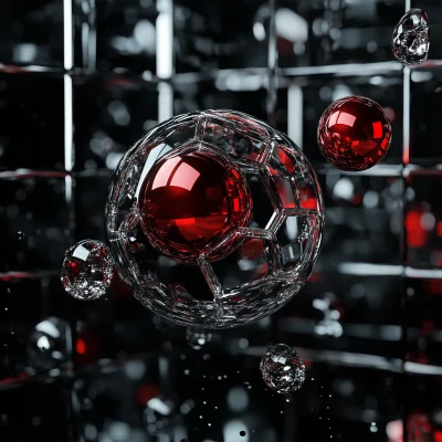 Floating Red Balls in a Grid