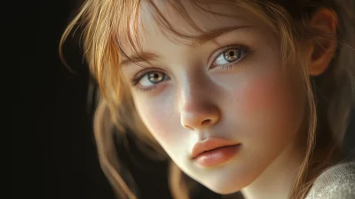 Tender Portrait of a Young Girl