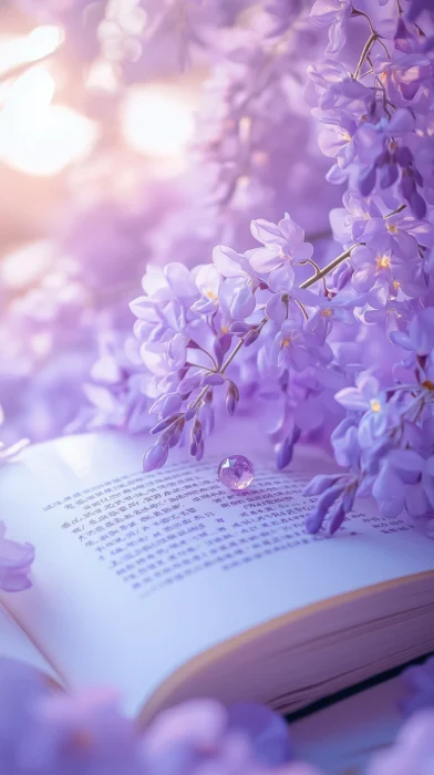 Elegant Book with Wisteria