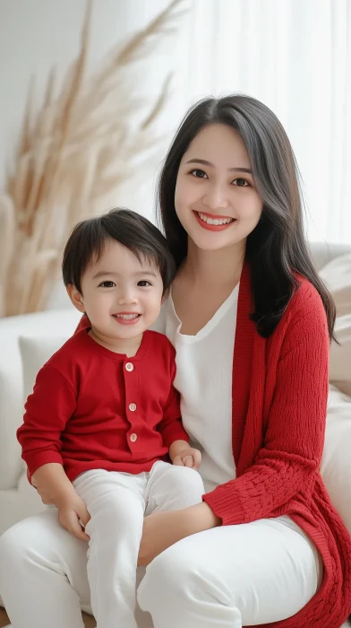 Candid Moment in a Minimalist Living Room