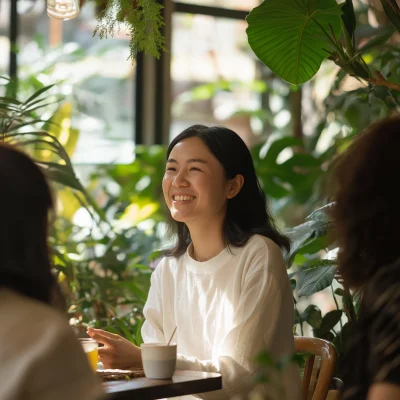 Chatting at the Cafe