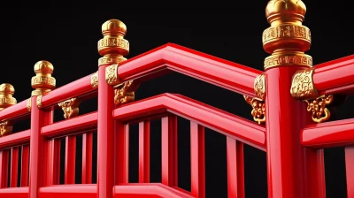 Red Chinese Railing