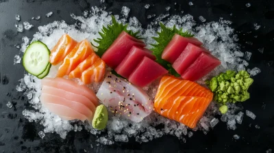 Fresh Sashimi Flat Lay