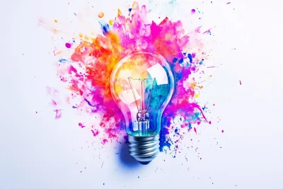 Colorful Paint Explosion from Light Bulb