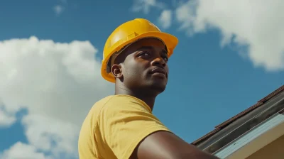 Construction Worker on Roof