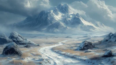 Fantasy Snowy Mountain Path