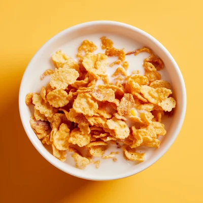 Overhead Shot of Corn Flakes