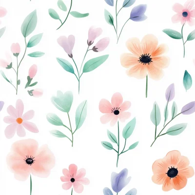 Pastel Watercolor Flowers