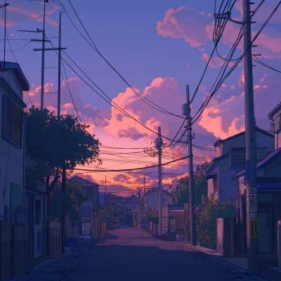 Japanese Urban Animation Background