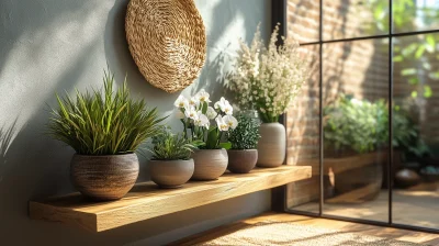 Modern Entryway with Plants