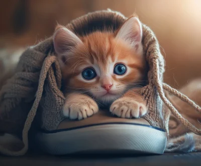 Curious Kitten in Sneaker