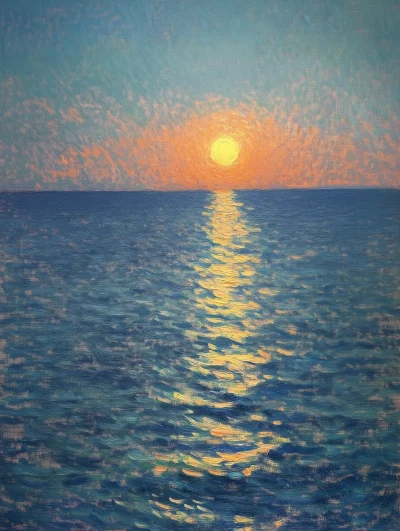 Tranquil Ocean at Night