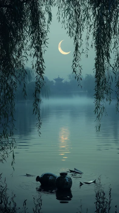Riverside Dawn Scene