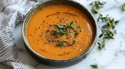 Roasted Creamy Pumpkin and Tomato Soup