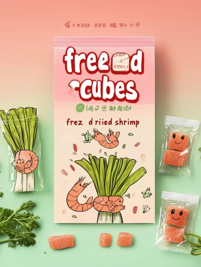 Freez Dried Shrimp Cubes Packaging