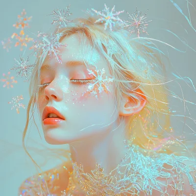 Albino Beauty with Snowflake Hair