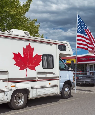 RV with Maple Leaf