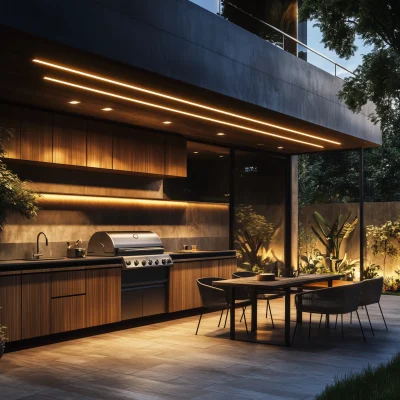 Modern Outdoor Grill Area