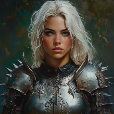 Muscular Paladin in Cobalt Armor
