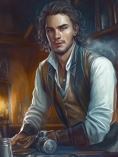 Charismatic Young Man in Tavern
