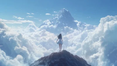 Girl Climbing Mountain