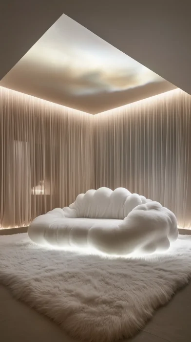 Serene Room with Clouds