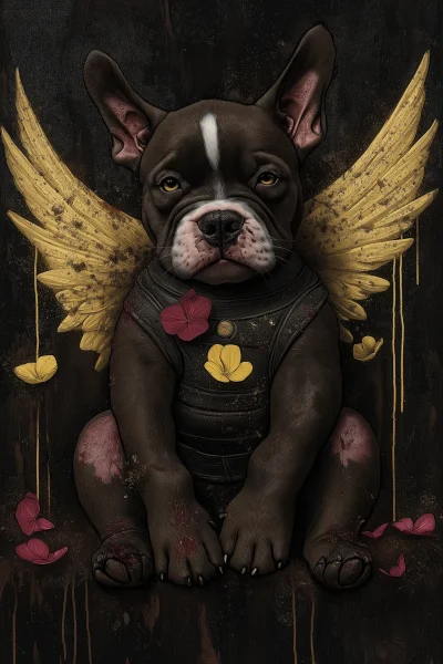 Dreamy Bulldog on Moon