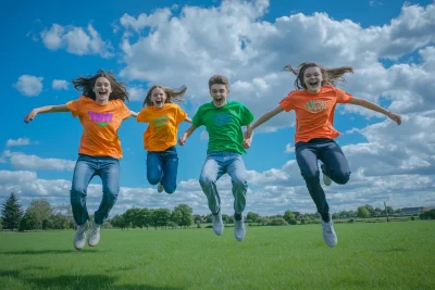 Young People Jumping